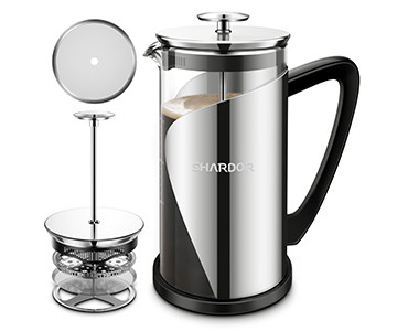 Ελεύθερος 34oz γαλλικός Τύπος BPA ανοξείδωτο φίλτρων 1000ML 4 στρώματος